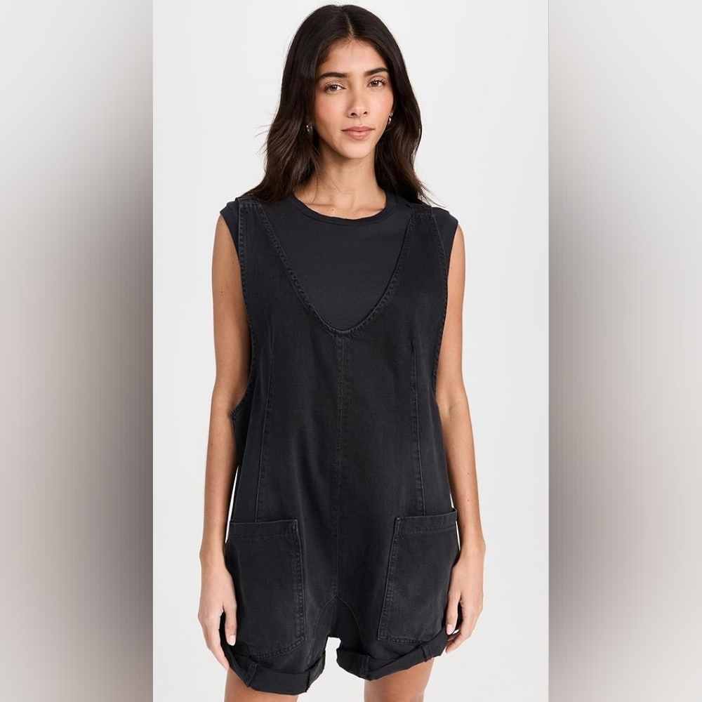 Free People High Roller Shortall Overalls